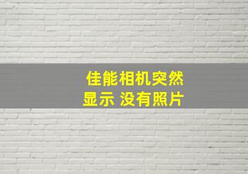 佳能相机突然显示 没有照片